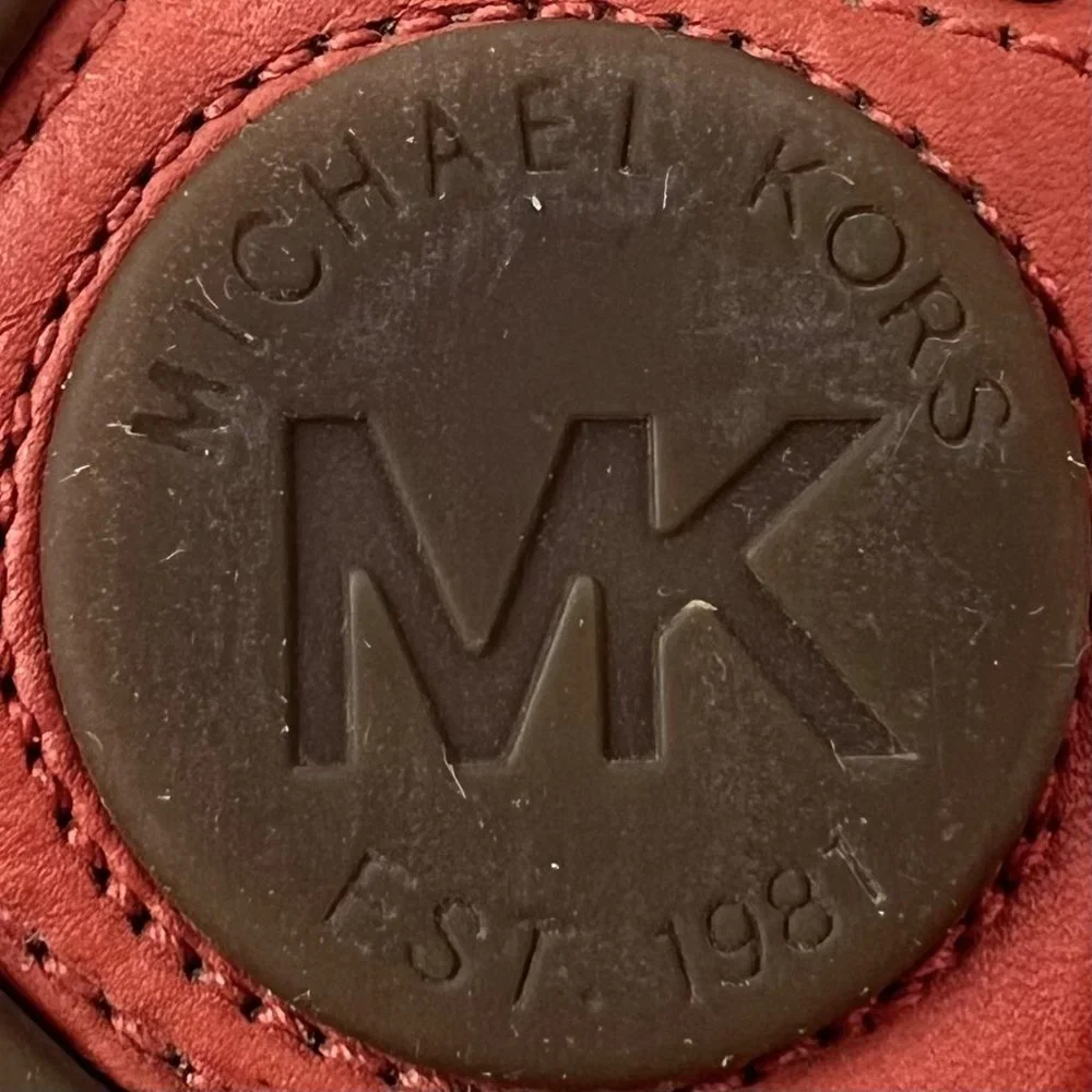 Michael‎ Kors Fulton Moc Sienna Orange Laser Cut Leather Size 7.5 M